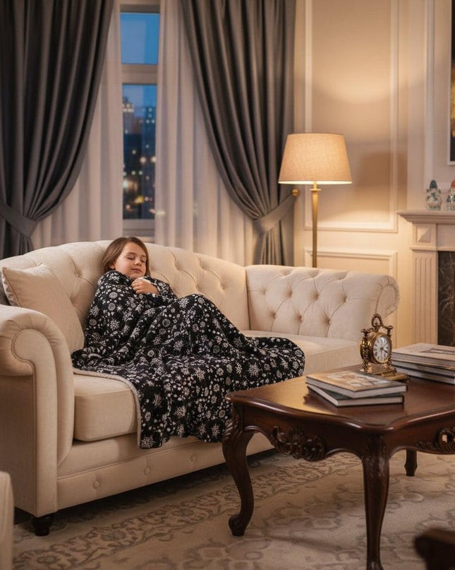 Cozy Festive Sherpa Fleece Throw Blanket - Holiday Warmth & Comfort