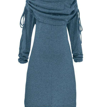 Snowflake Sparkle Drawstring Dress - Women's Holiday Style