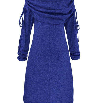 Snowflake Sparkle Drawstring Dress - Women's Holiday Style