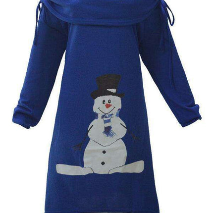 Snowflake Sparkle Drawstring Dress - Women's Holiday Style