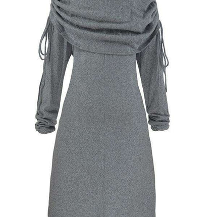 Snowflake Sparkle Drawstring Dress - Women's Holiday Style