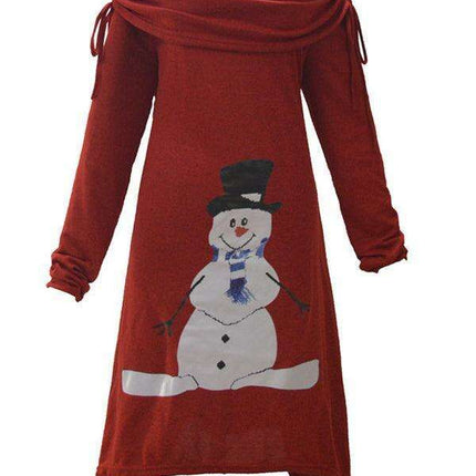 Snowflake Sparkle Drawstring Dress - Women's Holiday Style