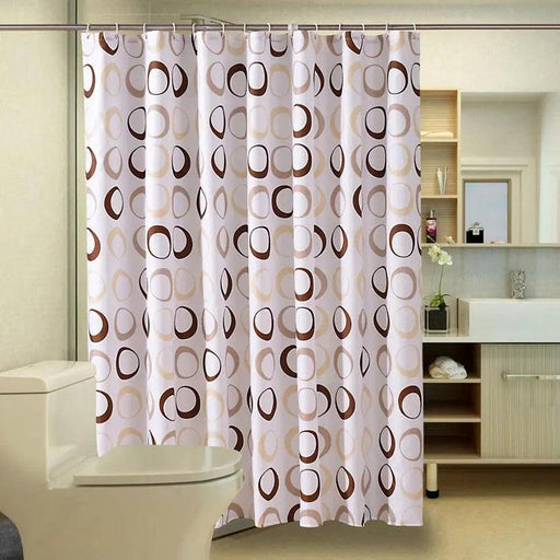 Geometric Patterned Waterproof Bathroom Curtain with Advanced Print Technology