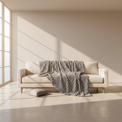 Cozy Checkered Christmas Sherpa Fleece Blanket