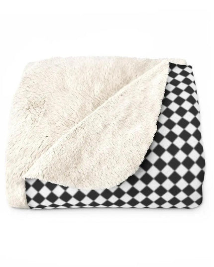 Cozy Checkered Christmas Sherpa Fleece Blanket