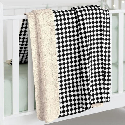 Cozy Checkered Christmas Sherpa Fleece Blanket