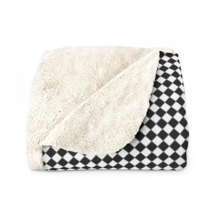 Classic Checkered Christmas Sherpa Fleece Blanket