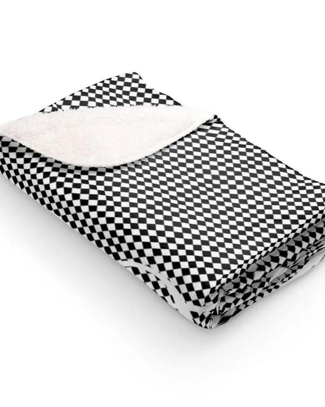 Festive Checkered Sherpa Fleece Blanket for Warm Holiday Moments