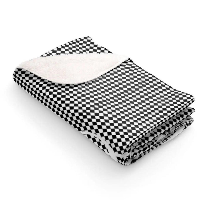 Cozy Checkered Holiday Sherpa Throw Blanket