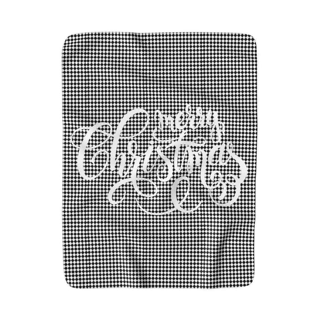 Festive Checkered Sherpa Fleece Blanket for Warm Holiday Moments