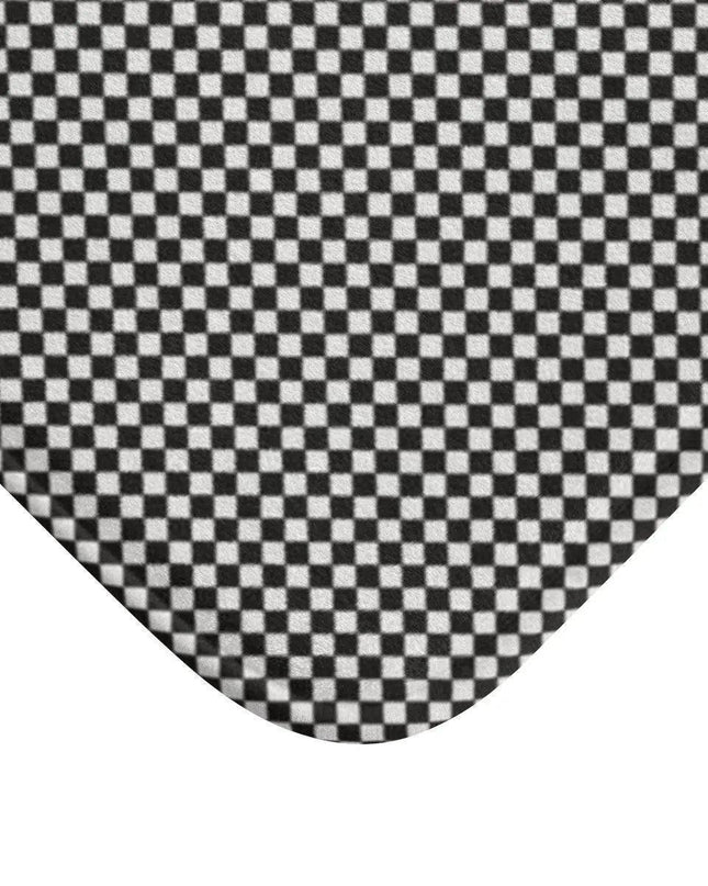 Elegant Checkered Memory Foam Bath Mat - Transform Your Bathroom Aesthetics