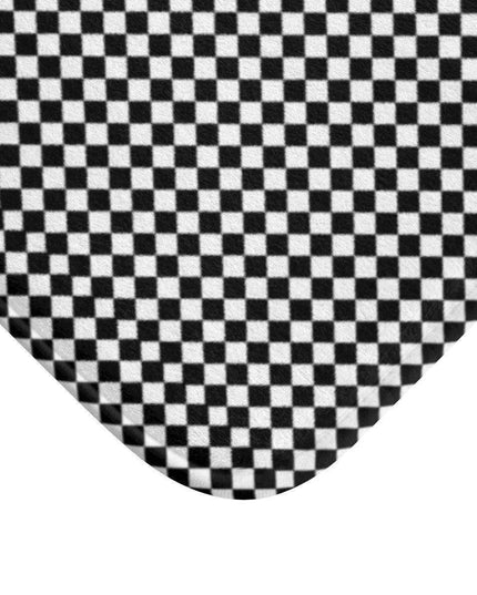 Elegant Checkered Memory Foam Microfiber Bath Mat