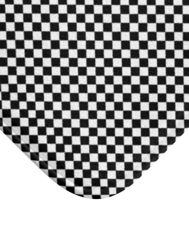 Elegant Checkered Memory Foam Microfiber Bath Mat