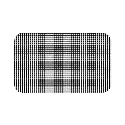 Elegant Checkered Memory Foam Microfiber Bath Mat