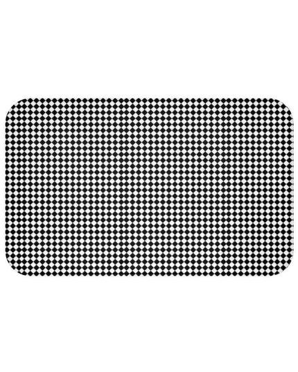 Elegant Checkered Memory Foam Microfiber Bath Mat