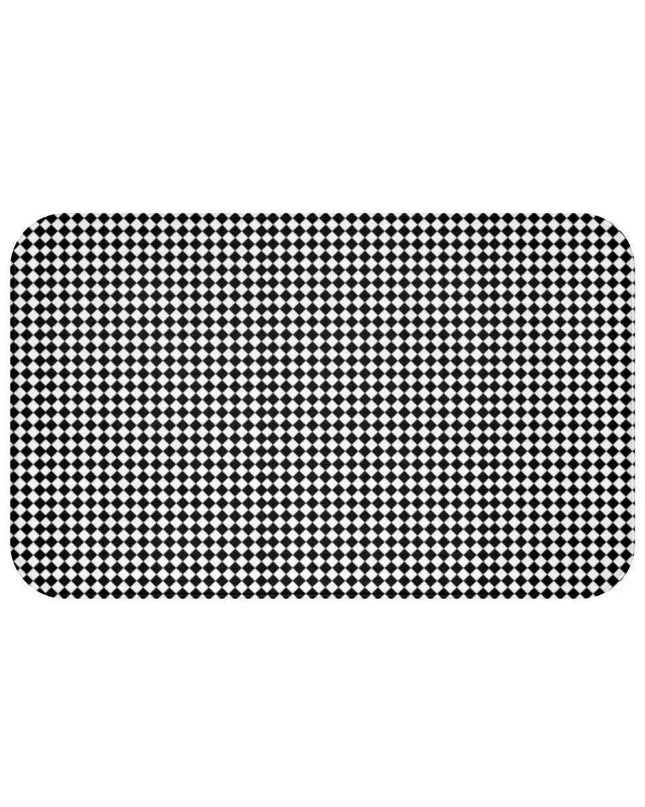 Elegant Checkered Memory Foam Microfiber Bath Mat