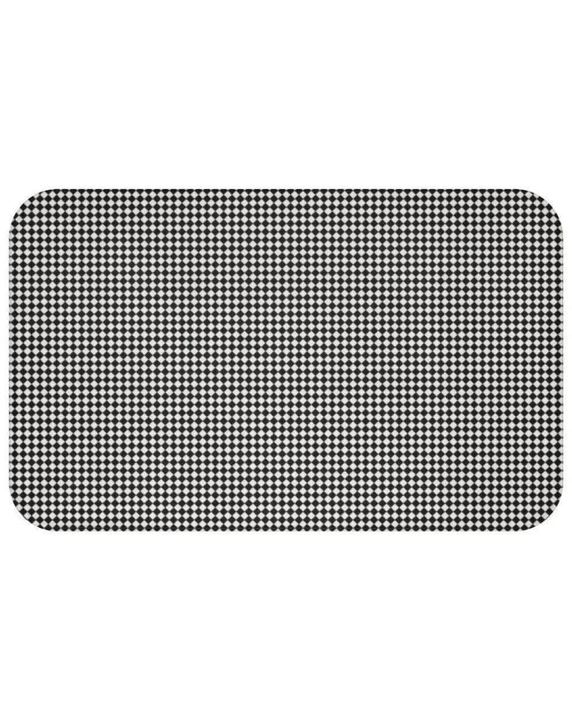 Elegant Checkered Memory Foam Bath Mat - Transform Your Bathroom Aesthetics