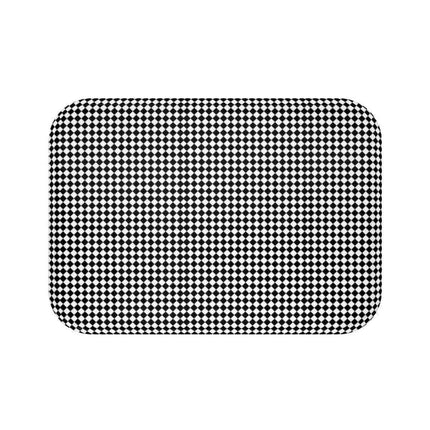 Elegant Checkered Memory Foam Microfiber Bath Mat