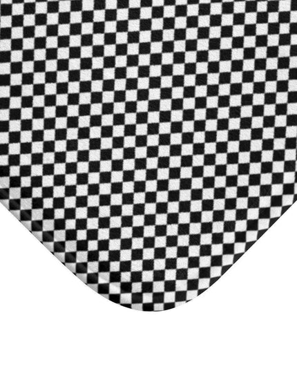 Elegant Checkered Memory Foam Microfiber Bath Mat