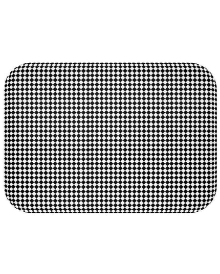 Elegant Checkered Memory Foam Microfiber Bath Mat