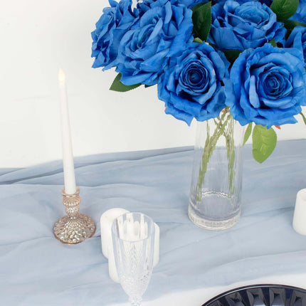 AliKopy 17" Royal Blue Silk Jumbo Rose Bouquet - Premium Quality, Wedd