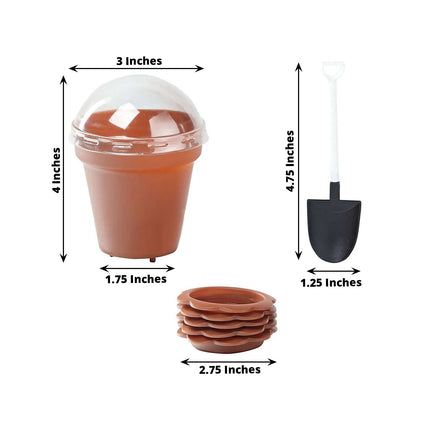 AliKopy 12-Pack Terracotta Dessert Cups with Lids & Shovels, 4