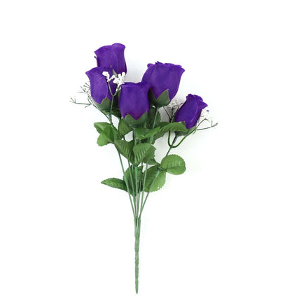 AliKopy 12 Premium Silk Purple Rose Bud Bouquets - Realistic & Durable