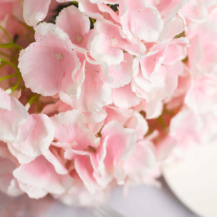 AliKopy Blush Pink Artificial Silk Hydrangea Flower Bouquets - Set of