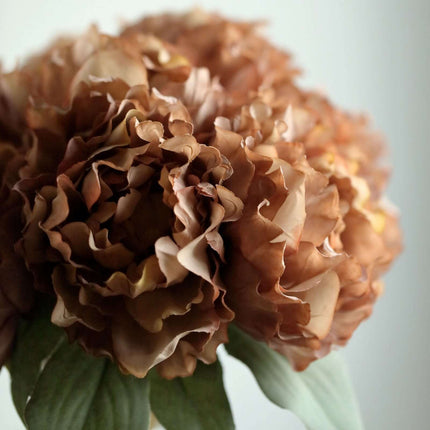 AliKopy 11" Dusty Rose Real Touch Silk Peonies Bouquet - Lifelike & El