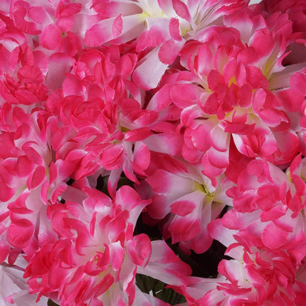 AliKopy 4 Fuchsia Artificial Silk Chrysanthemums - 56 Faux Flowers, Re