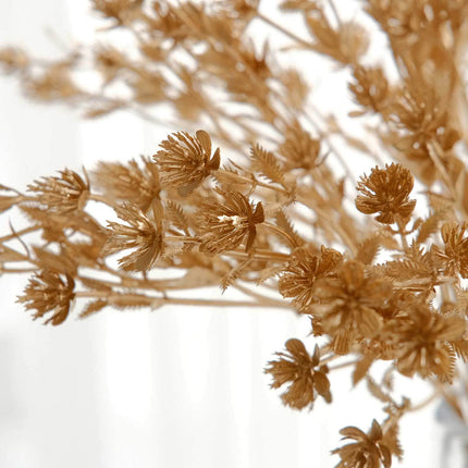 AliKopy 4-Pack Metallic Gold Baby's Breath Bouquets, 13" Event Decor