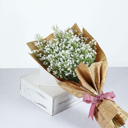 AliKopy 12 Stems 22" White Artificial Silk Babys Breath Flowers, Reali