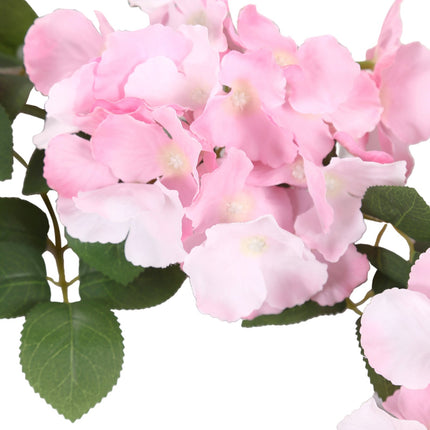 AliKopy 2-Pack Pink Artificial Hydrangea Garland - 5.5ft Silk Vine wit
