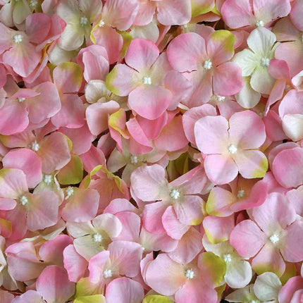 AliKopy 11 Sq Ft Pink Cream UV Protected Hydrangea Wall Mat - 4 Panels