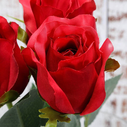 AliKopy 31" Red Long Stem Artificial Silk Roses - 24 Pcs, Realistic De