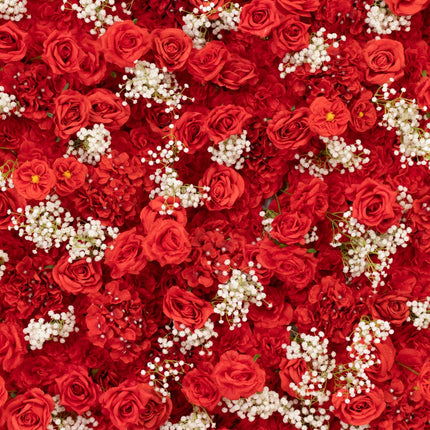 AliKopy 8ftx4ft Roll Up Flower Wall Panel with Red Silk Roses & Baby's