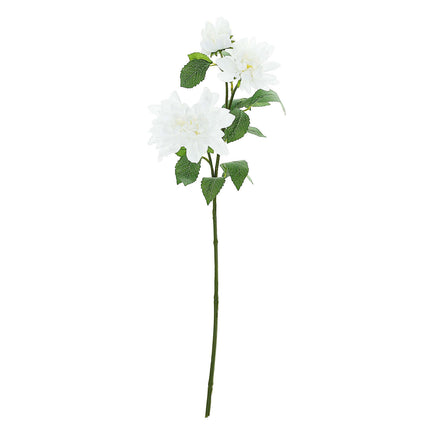 AliKopy 30" Tall White Artificial Dahlia Silk Flower Stem, Lifespan 10