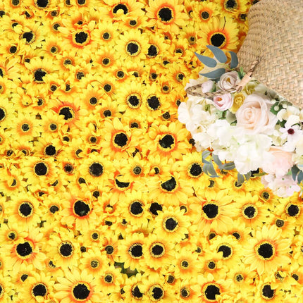 AliKopy 11 Sq Ft UV Protected Artificial Sunflower Wall Mat - 4 Panels