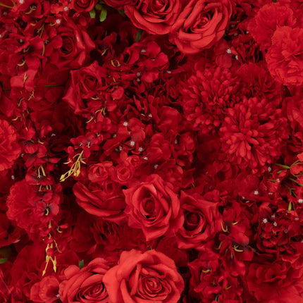 AliKopy 8ftx8ft Roll Up Flower Backdrop - Red Silk Roses & Hydrangeas