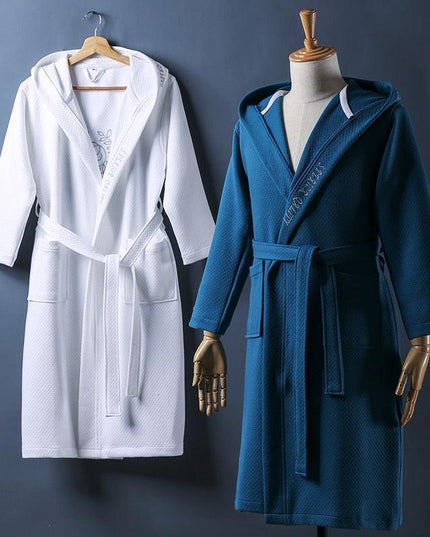 Summer Comfort Hooded Cotton Bathrobe for Men