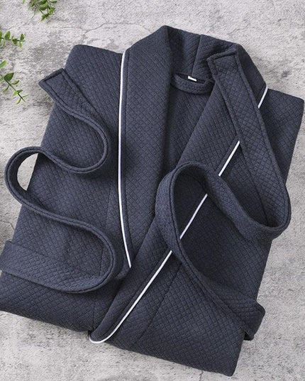 Summer Comfort Hooded Cotton Bathrobe for Men