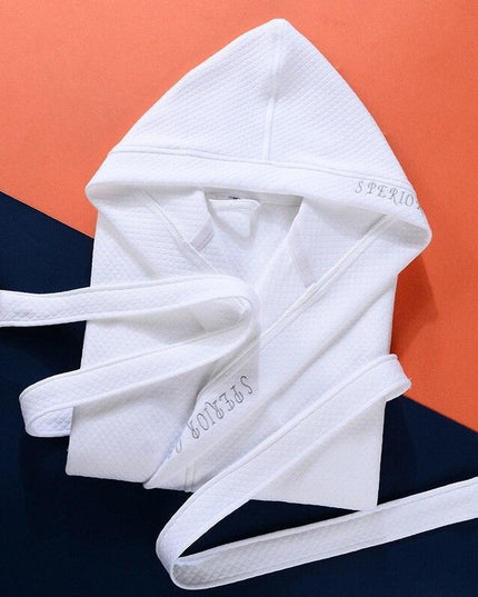 Summer Comfort Hooded Cotton Bathrobe for Men
