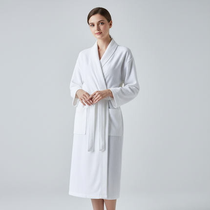 Plush Unisex Waffle Weave Cotton Bathrobe - Ultimate Comfort Experience