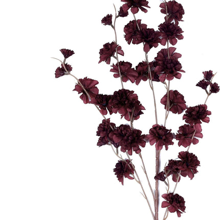 AliKopy 42" Tall Burgundy Artificial Silk Carnation Flower Stems - 2 B