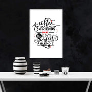 Coffee and Friends Black Framed Premium Luster Print Posters - Très Elite