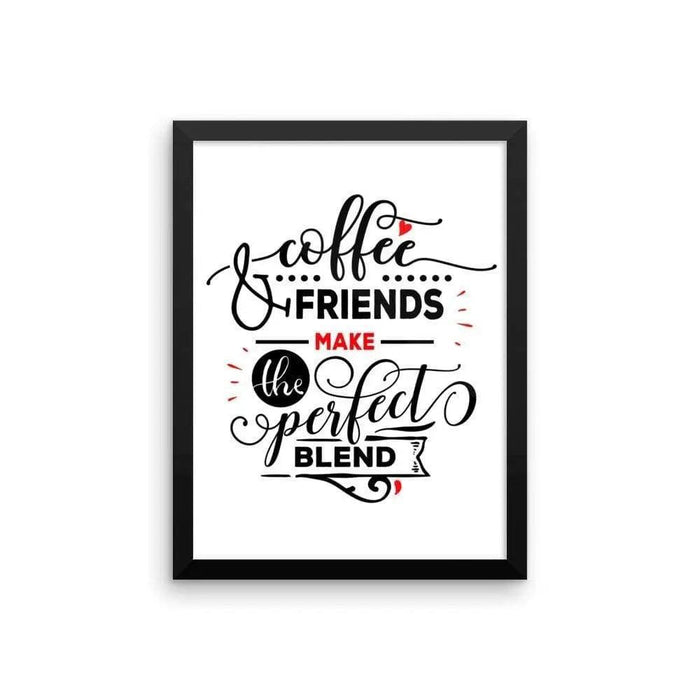 Warmth & Joy Coffee & Friends Framed Quotes Poster - Inspirational Decor