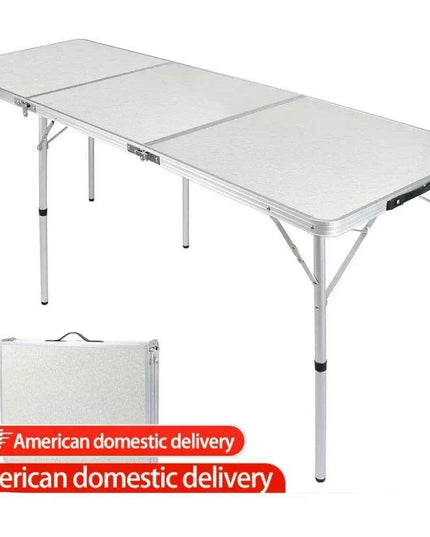 Lightweight 6ft Adjustable Aluminum Folding Table for Outdoor and Indoor Use