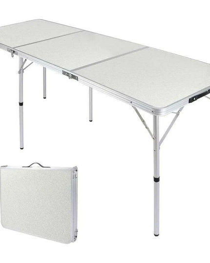 Lightweight 6ft Adjustable Aluminum Folding Table for Outdoor and Indoor Use