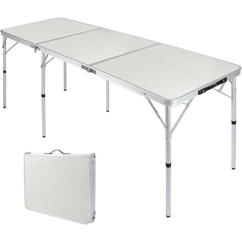 Lightweight 6ft Adjustable Aluminum Folding Table for Outdoor and Indoor Use