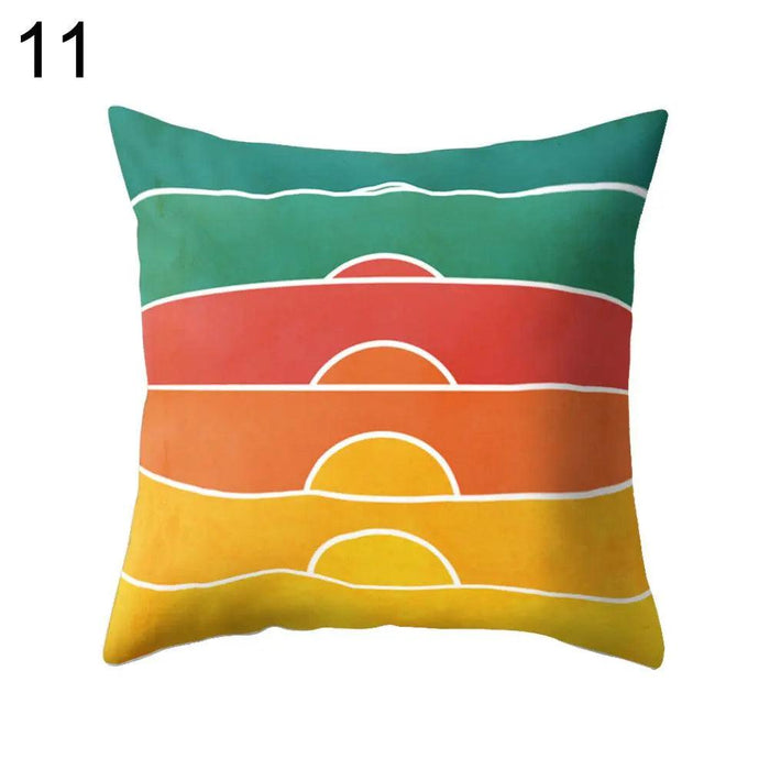 Multicolored Sunset Design Pillow Cover